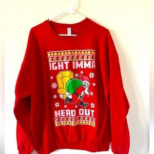 Red Holiday Funny Santa Sweatshirt